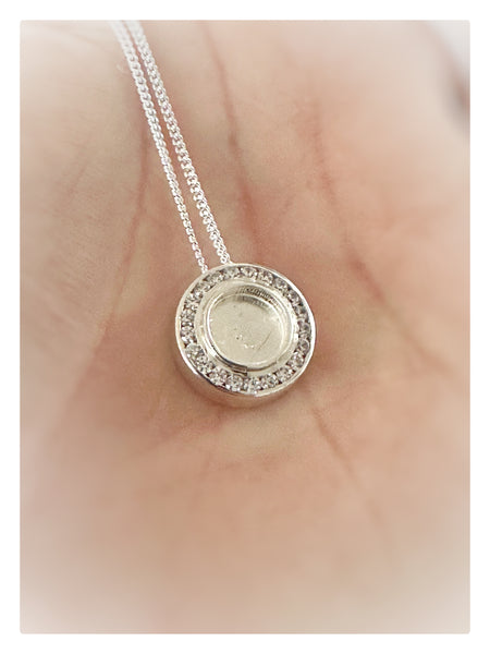 Cubic Zirconia Floating “Halo” Necklace