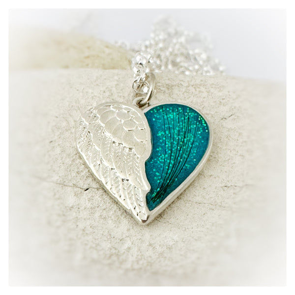 “ Rachael” Angel Wings Heart Necklace