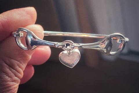 Horse Snaffle Bangle with Heart