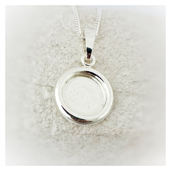 10mm Round Silver Memorial Necklace