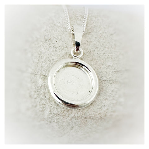 10mm Round Silver Memorial Necklace