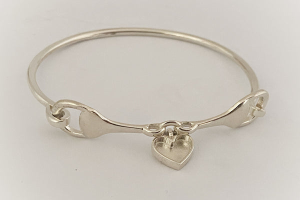 Horse Snaffle Bangle with Heart