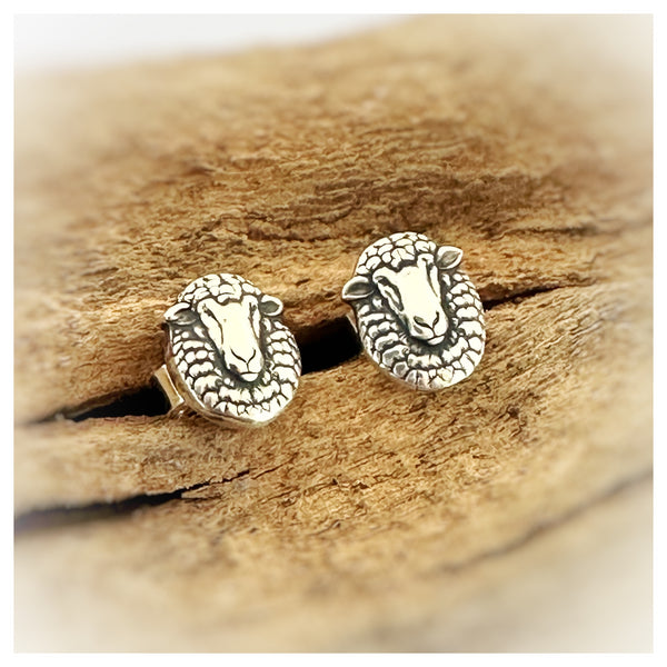 Sterling Silver Woolly Sheep Stud Earrings