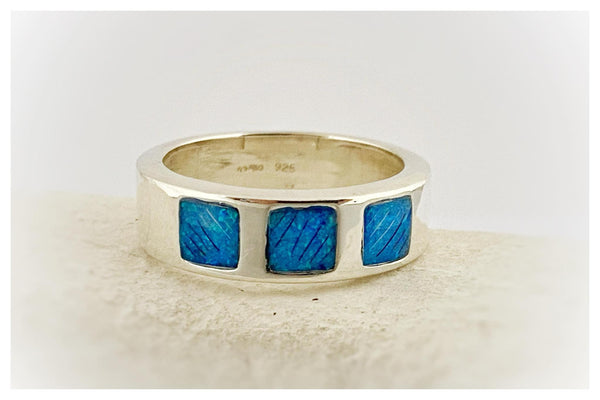 “Charlie” Triple Inlay Memorial Ring