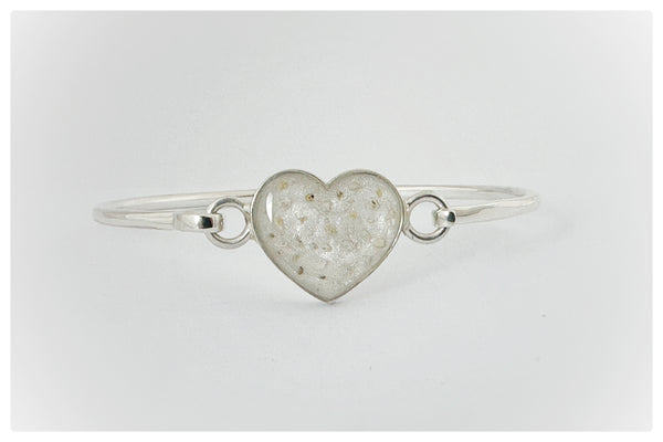 “Louie” Silver Heart Bangle