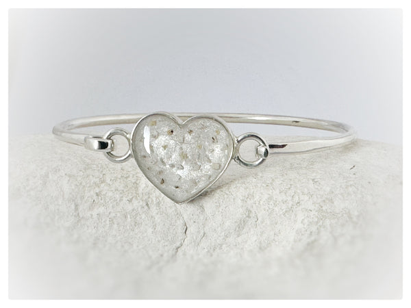 “Louie” Silver Heart Bangle