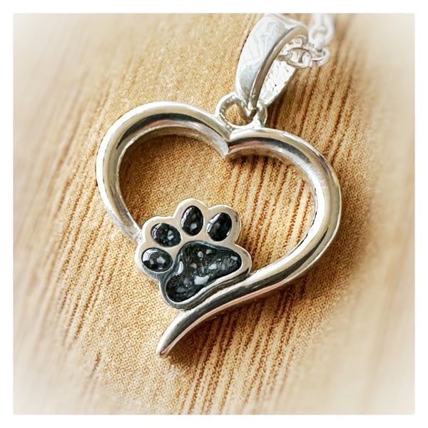 “Izzy” Pawprint Heart Necklace