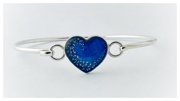 “Louie” Silver Heart Bangle
