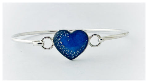“Louie” Silver Heart Bangle