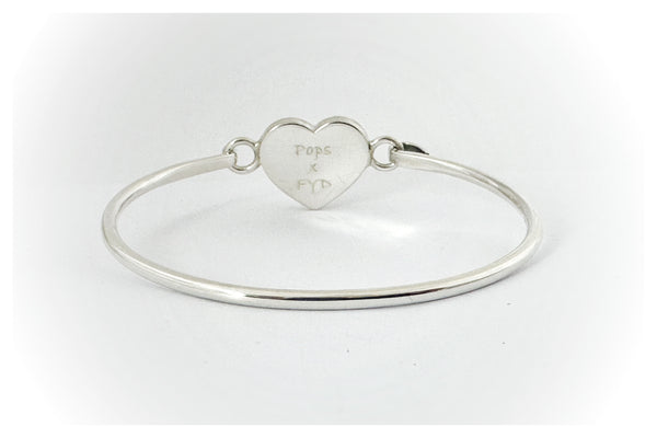 “Louie” Silver Heart Bangle