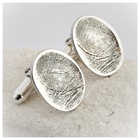 Oval Fingerprint Cufflinks