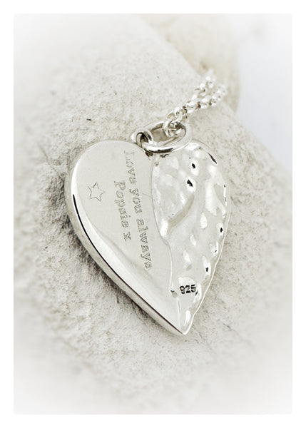 “ Rachael” Angel Wings Heart Necklace
