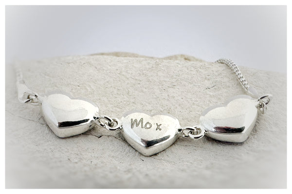 “Mo” Triple Heart Adjustable Bracelet