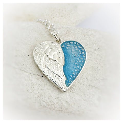 “ Rachael” Angel Wings Heart Necklace