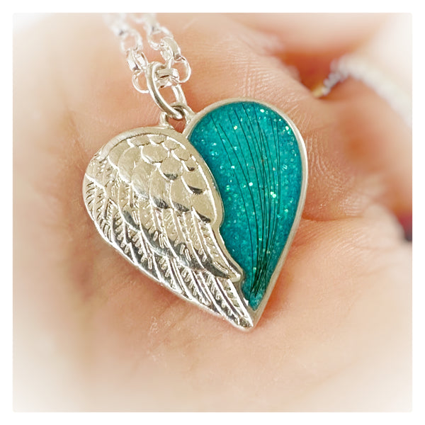 “ Rachael” Angel Wings Heart Necklace
