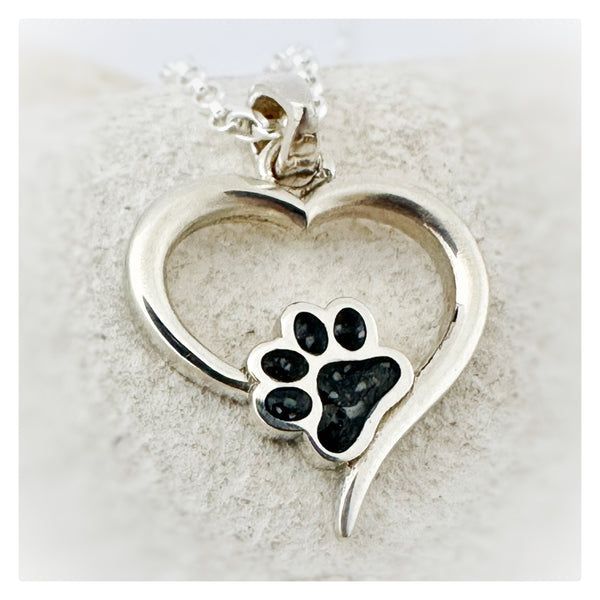 “Izzy” Pawprint Heart Necklace
