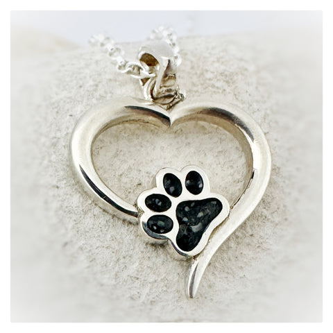 “Izzy” Pawprint Heart Necklace