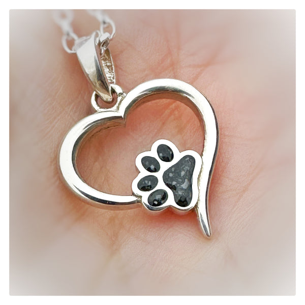 “Izzy” Pawprint Heart Necklace
