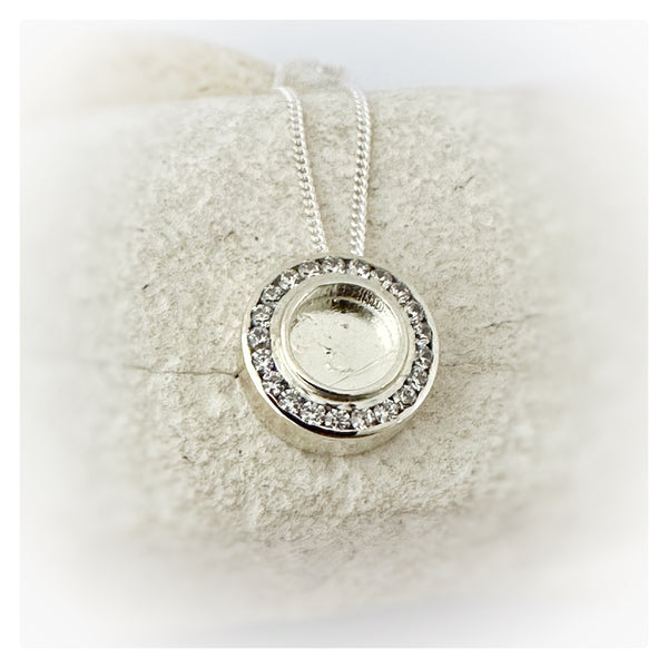 Cubic Zirconia Floating “Halo” Necklace
