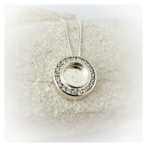 Cubic Zirconia Floating “Halo” Necklace