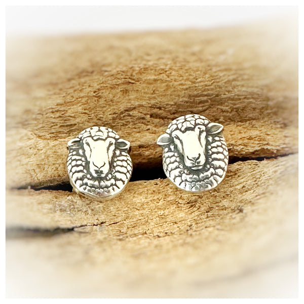 Sterling Silver Woolly Sheep Stud Earrings