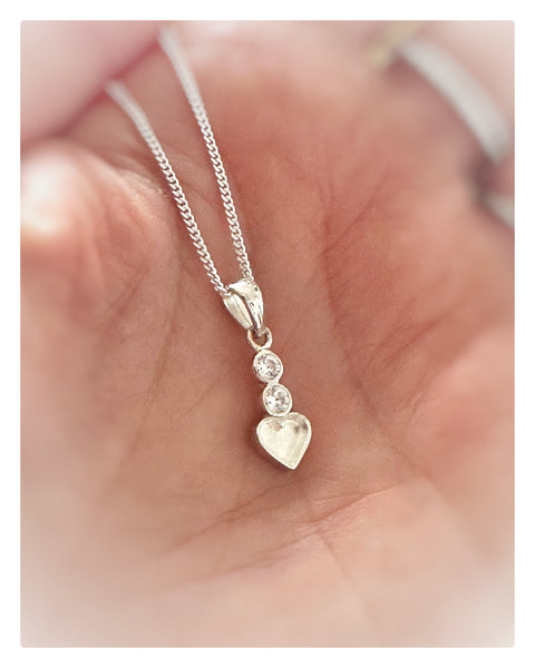 Dainty Cubic Zirconia Heart Necklace