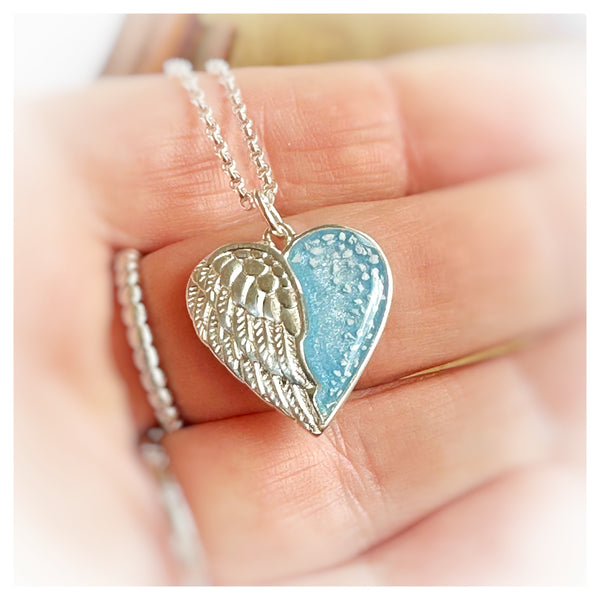 “ Rachael” Angel Wings Heart Necklace