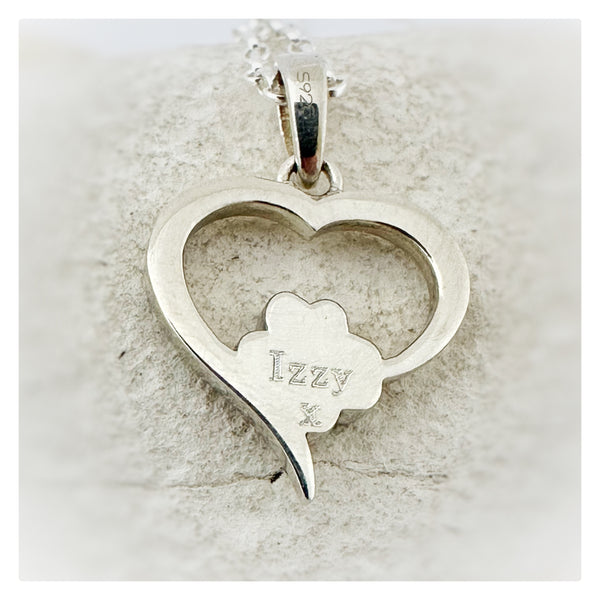 “Izzy” Pawprint Heart Necklace