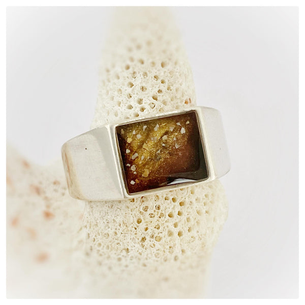 “David” Silver Rectangle Signet Ring