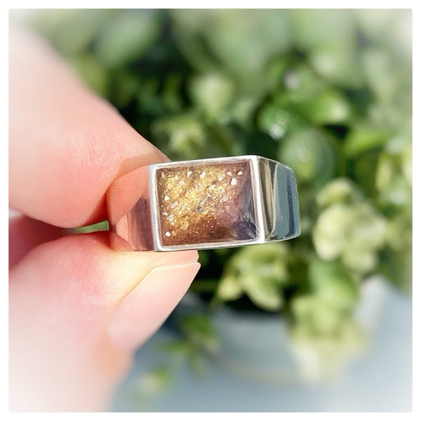 “David” Silver Rectangle Signet Ring