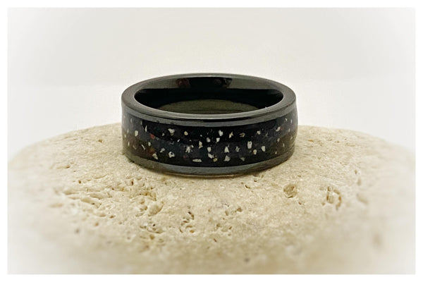 “Steve” Men’s Black Ceramic Channel Ring