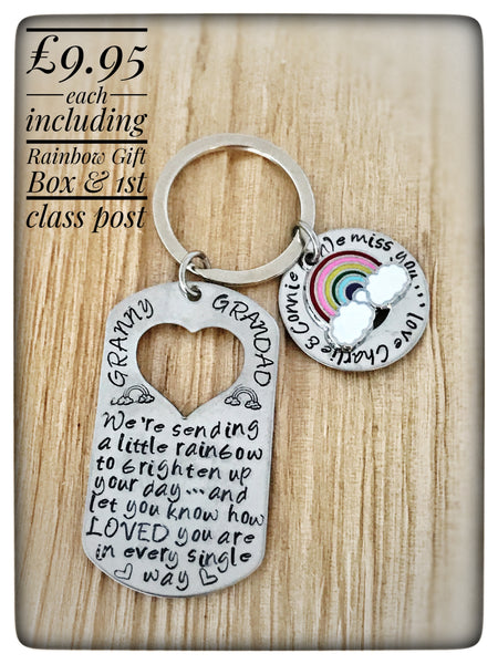 Personalised “Sending a Little Rainbow” Keyring