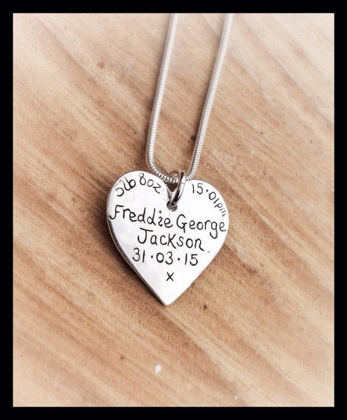 Double Descending Love Heart Pendant / Necklace (Large/Small)