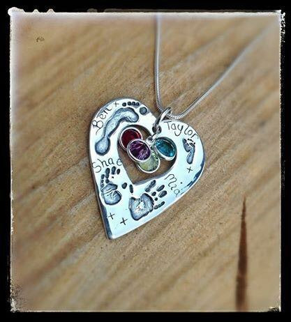 Exclusive Dinky Design "Hands on my Heart" Hand/Foot/Paw Print Pendant/Necklace
