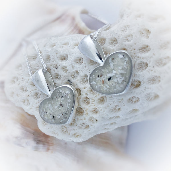 “Evie” Small Heart / Oval Memorial Necklace