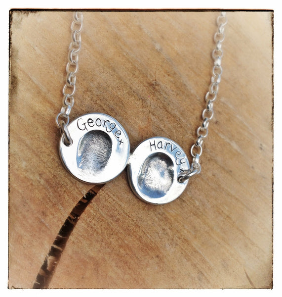 Double/Triple Fingerprint Coin Necklace