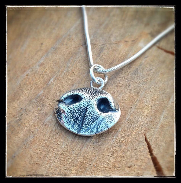 Sterling Silver Dog Nose Keyring/Necklace