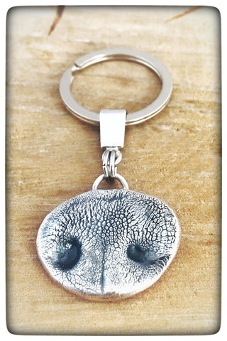 Sterling Silver Dog Nose Keyring/Necklace
