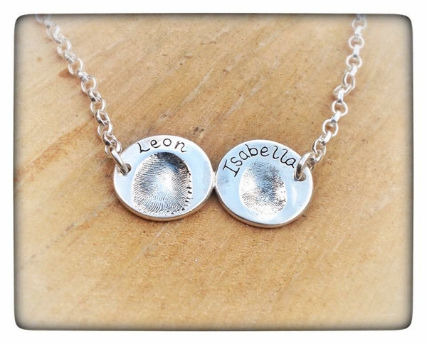 Double/Triple Fingerprint Coin Necklace