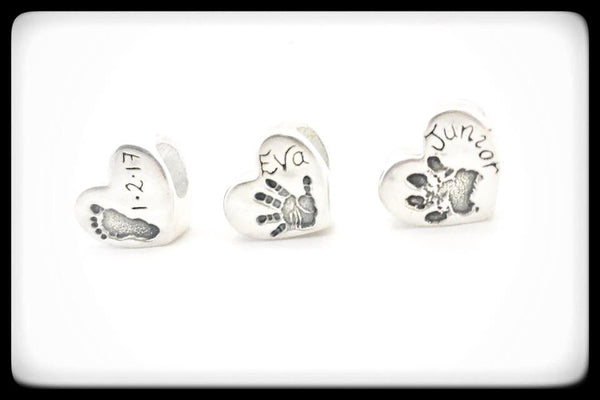 SOLID SILVER DOUBLE SIDED CHARM BEAD