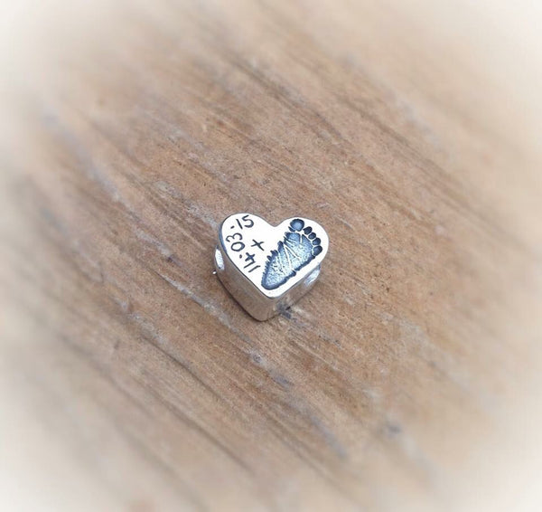 SOLID SILVER DOUBLE SIDED CHARM BEAD