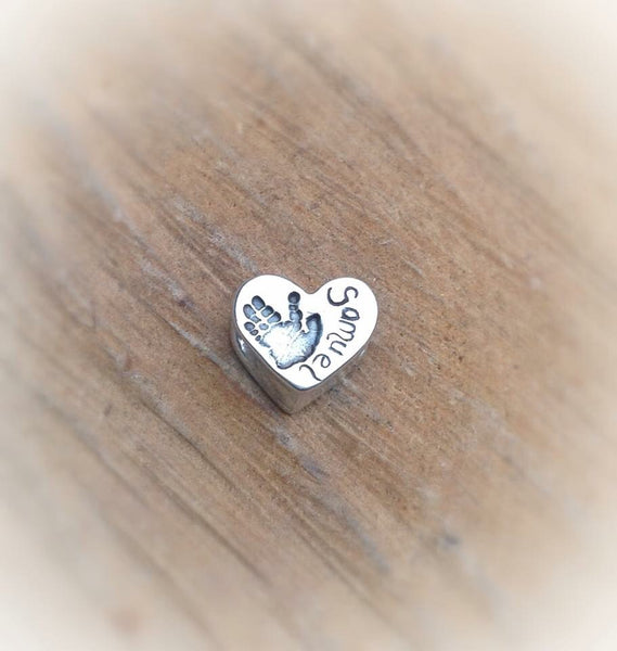 SOLID SILVER DOUBLE SIDED CHARM BEAD