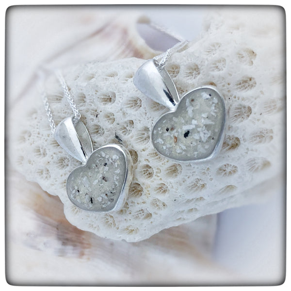 “Evie” Small Heart / Oval Memorial Necklace