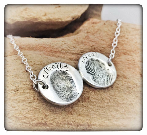 Double/Triple Fingerprint Coin Necklace