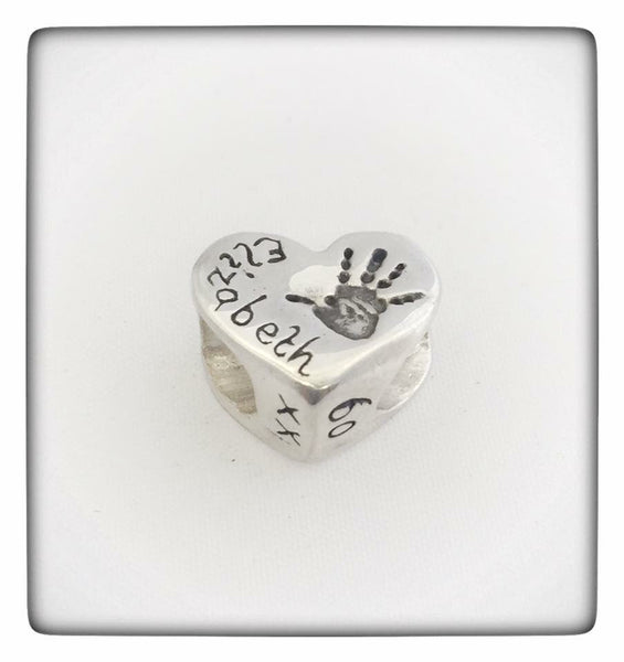 SOLID SILVER DOUBLE SIDED CHARM BEAD