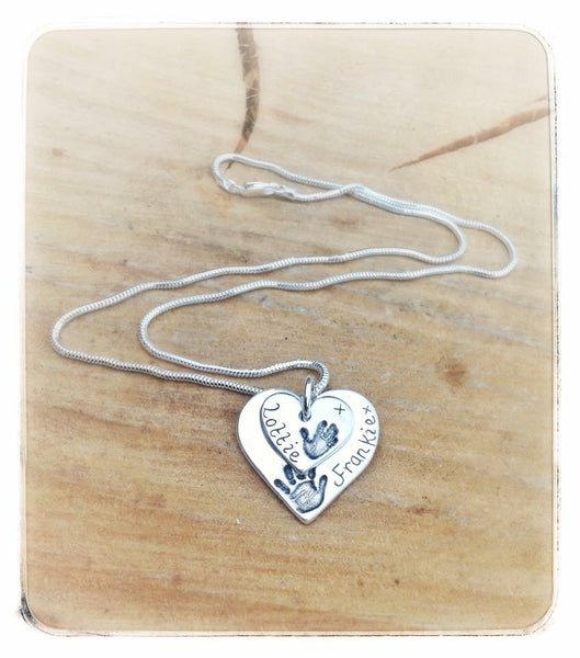 Double Descending Love Heart Pendant / Necklace (Large/Small)