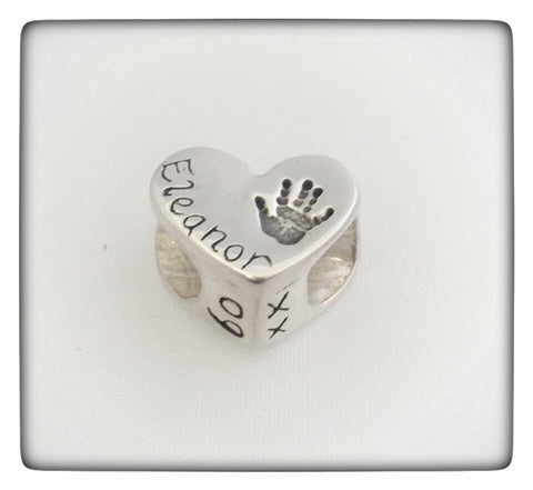 SOLID SILVER DOUBLE SIDED CHARM BEAD