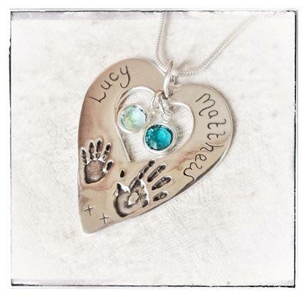 Exclusive Dinky Design "Hands on my Heart" Hand/Foot/Paw Print Pendant/Necklace
