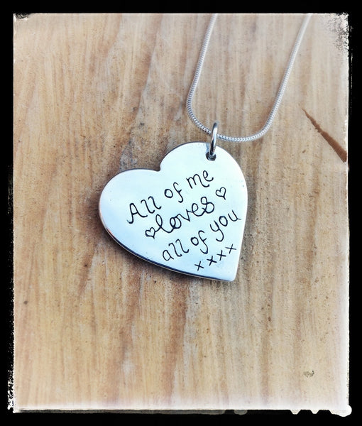 Double Descending Love Heart Pendant / Necklace (Extra Large/Medium)
