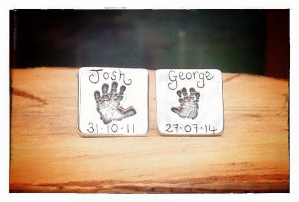 Hand / Foot / Paw Print Square Cufflinks